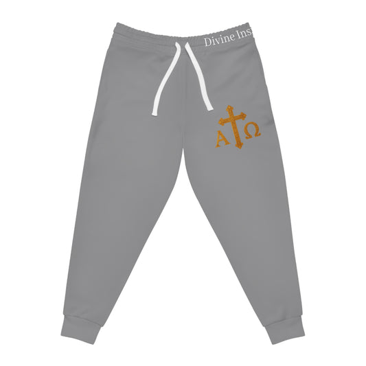 Men’s Alpha & Omega Jogger Pants in Grey – Comfortable Faith-Inspired Style