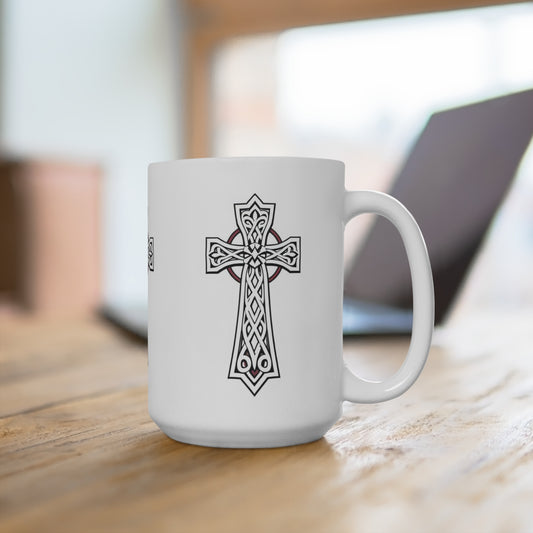 Celtic Cross Christian Coffee Mug – 11oz & 15oz Ceramic Faith Cup
