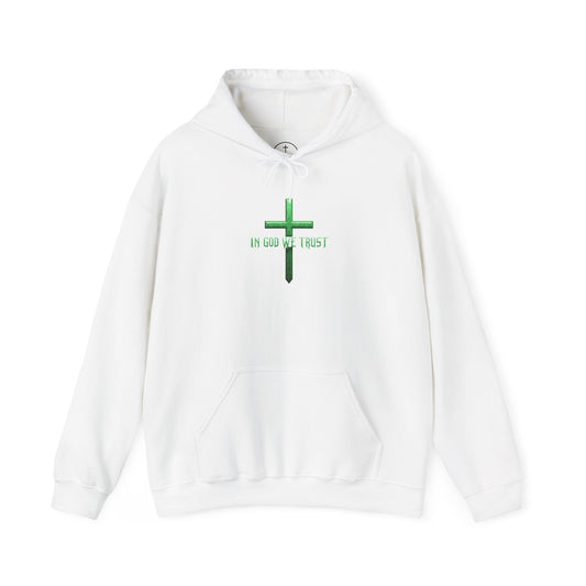 In God We Trust – Men’s Christian Hoodie (Green Design)