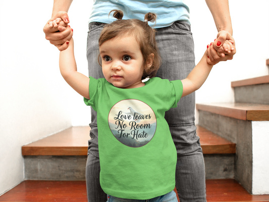 Baby Girls “Love Leaves No Room for Hate” Faith-Based T-Shirt – Christian Infant Tee