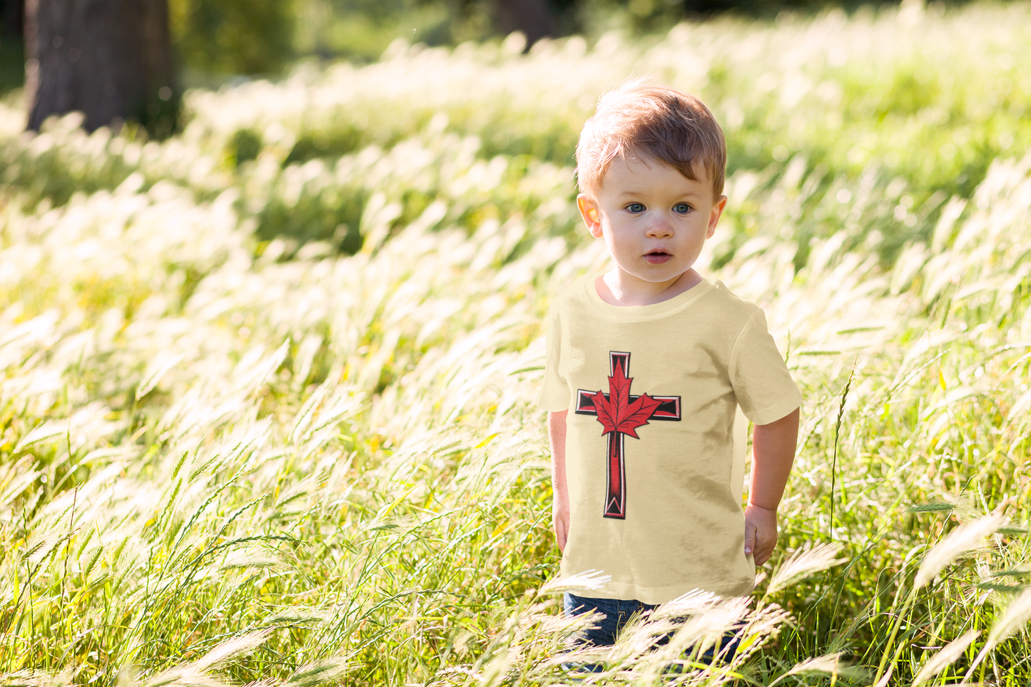 Little Light of the North – Toddler Tee with Maple Cross