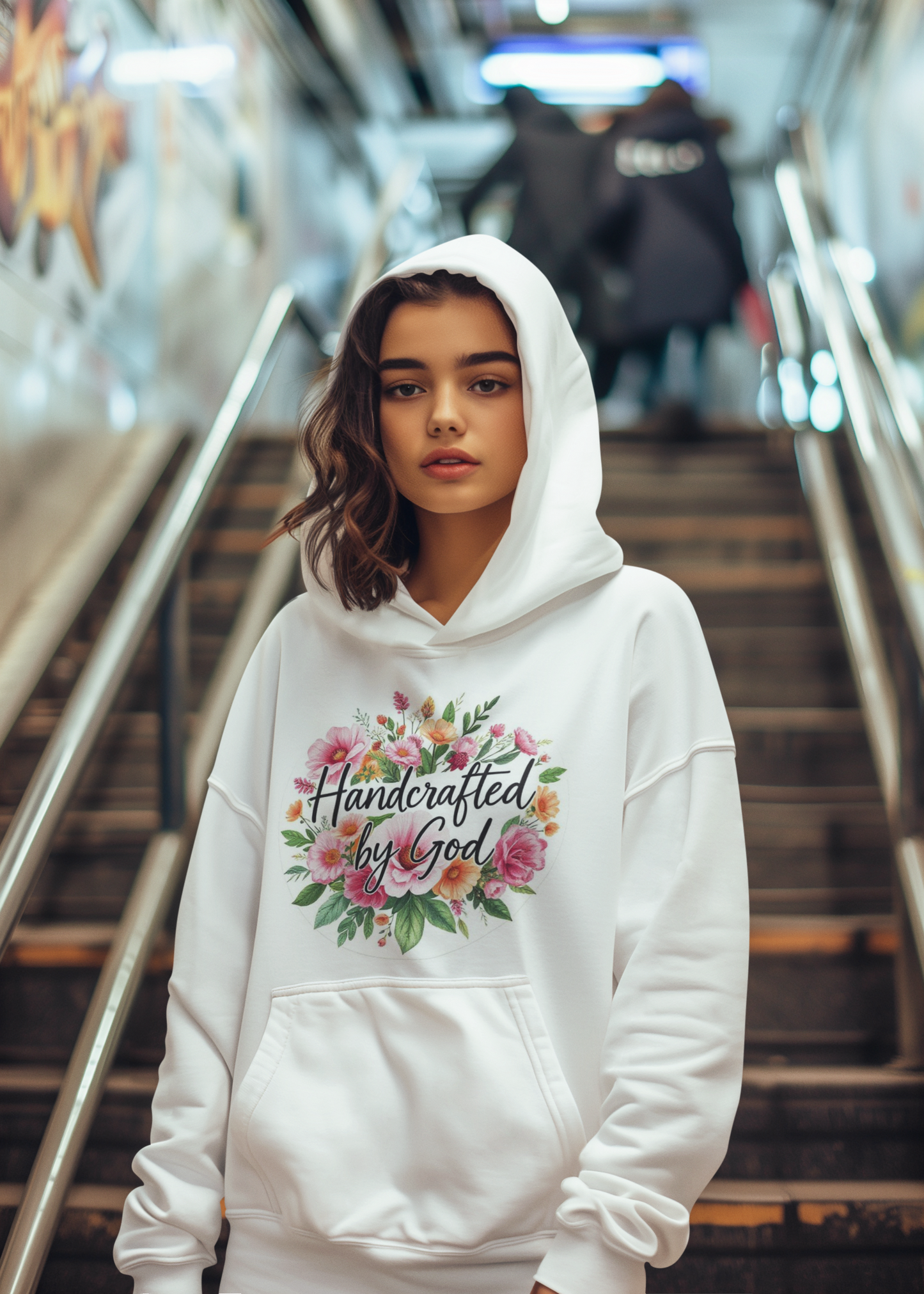 Women’s “Handcrafted by God” Christian Hoodie – Faith Identity Pullover
