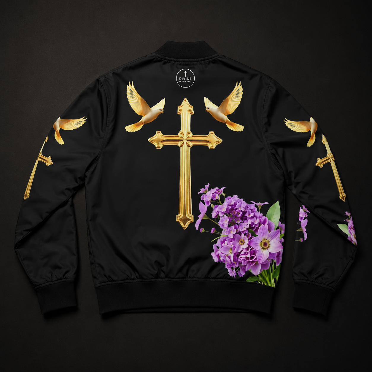 Heavenly Ascent – Women’s Bomber Jacket in Black