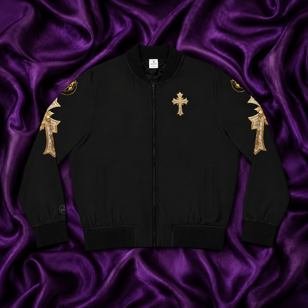 Christ is King (Lion of Judah) - Women's Christian Bomber Jacket (black)