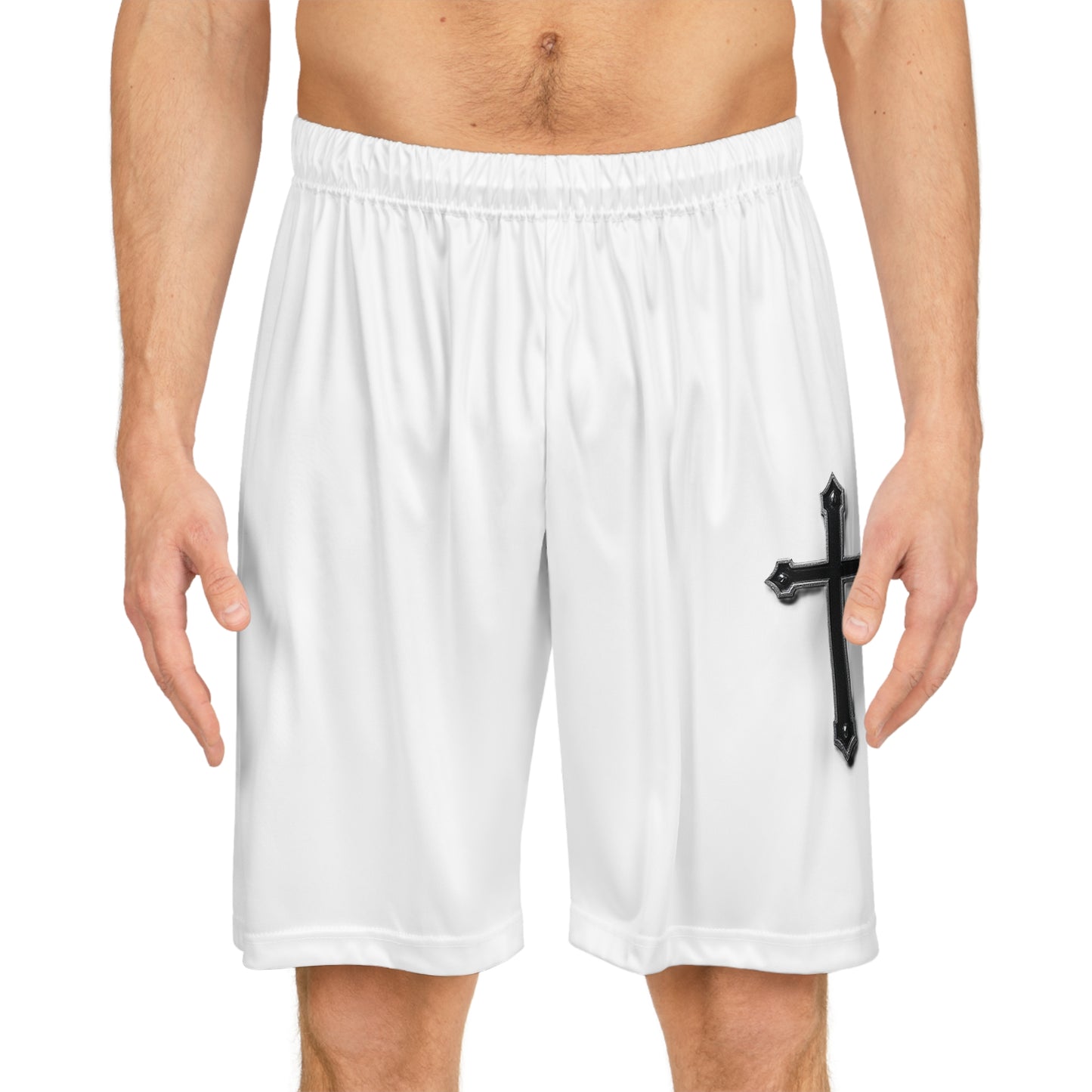 Stylish Basketball Shorts with Cross Design - Perfect for Athletes, Summer Wear, Gym, Sports Events, Streetwear
