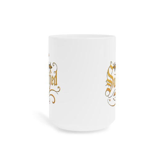 “Sanctified” Ceramic Mug – Cross Design