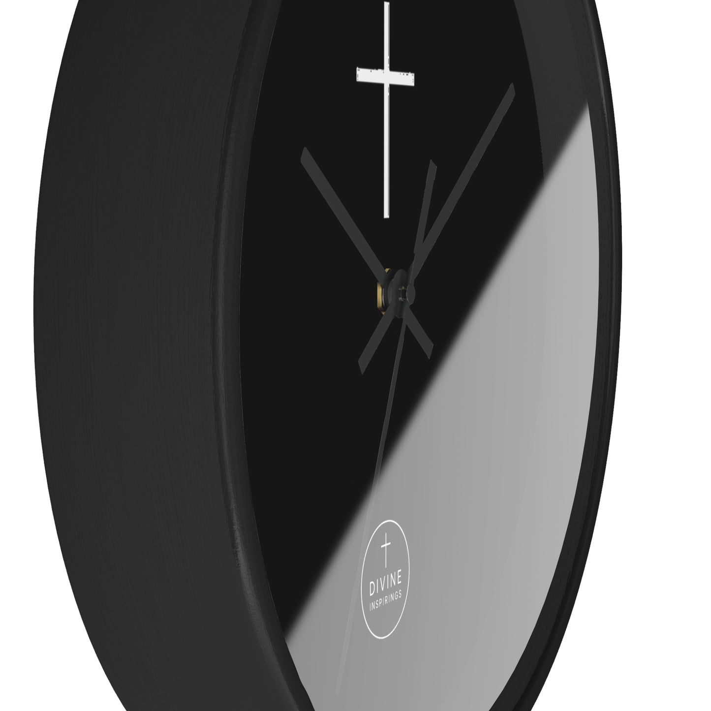 Minimalist White Cross Wall Clock – Pure Christian Home Decor