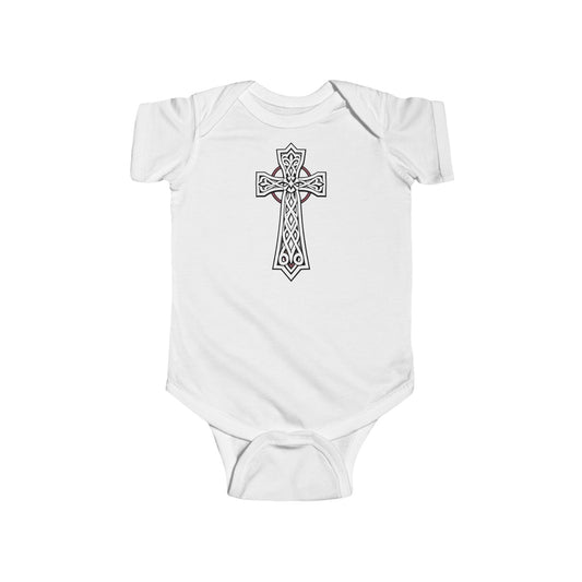 Little Light of Faith – Short Sleeve Infant Onesie with Celtic Cross