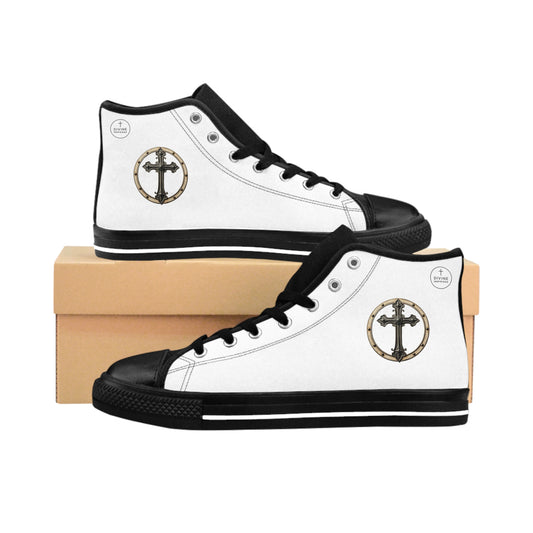 Shield of the Cross – Men’s Warrior High-Top Sneakers with Iron-Ring Emblem