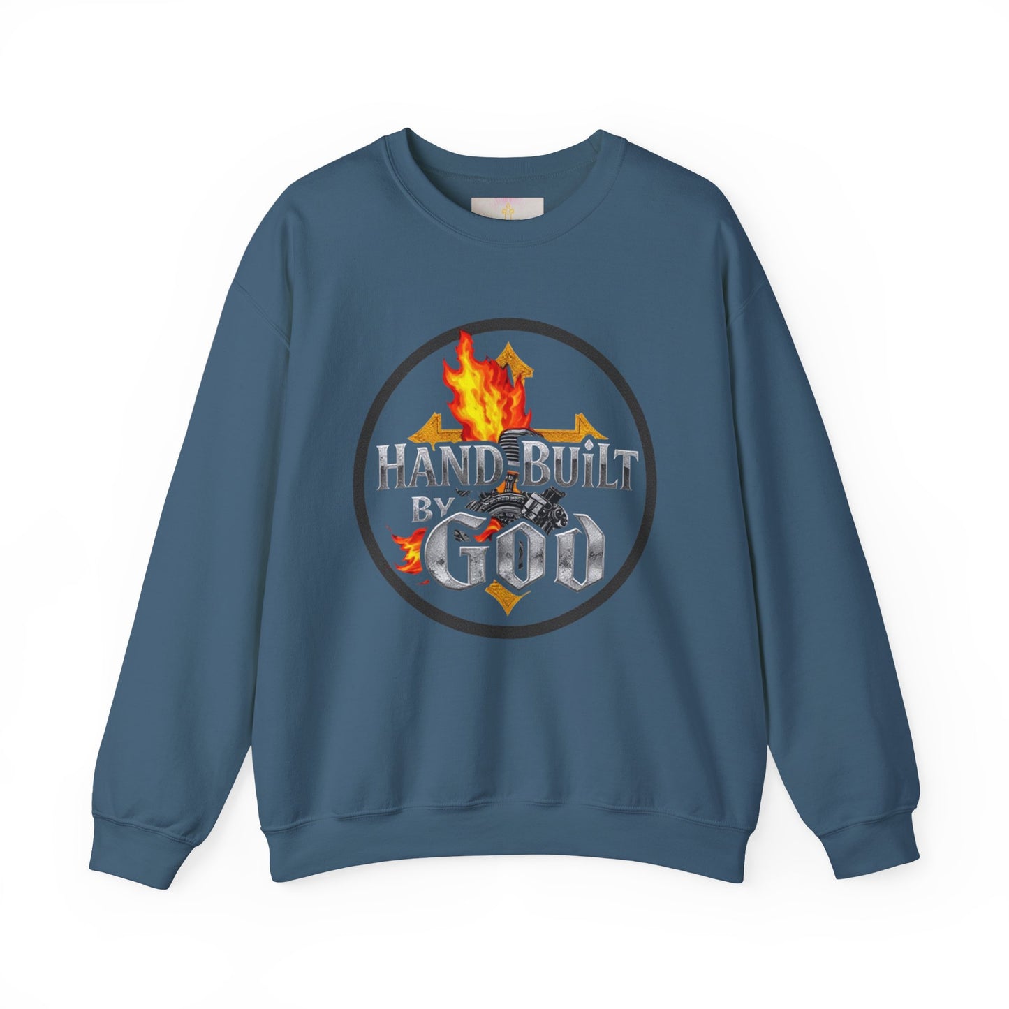 Men’s “Hand Built by God” Christian Sweatshirt – Bold Faith Identity Pullover