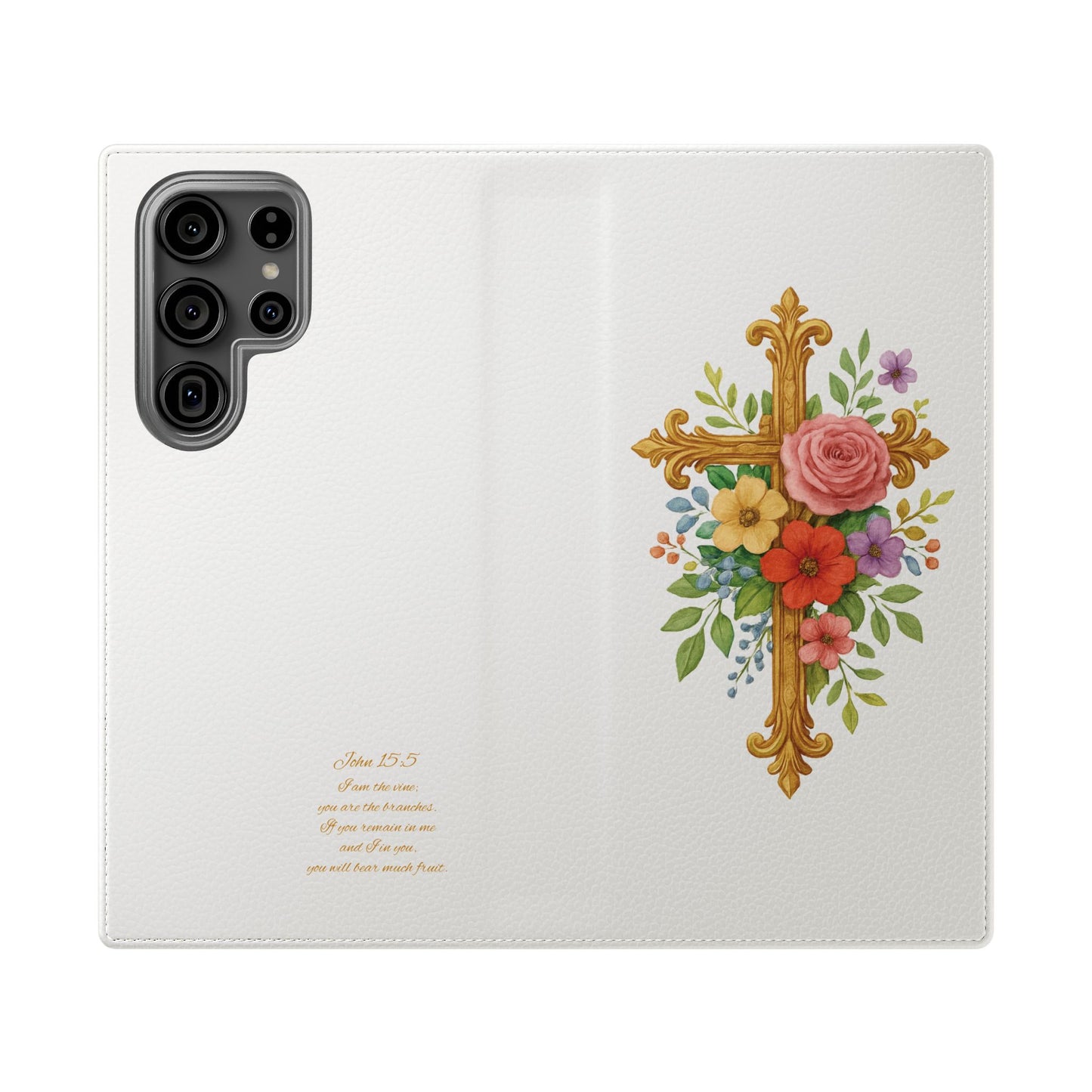 Floral Cross Wallet Case for Samsung– Faith in Bloom