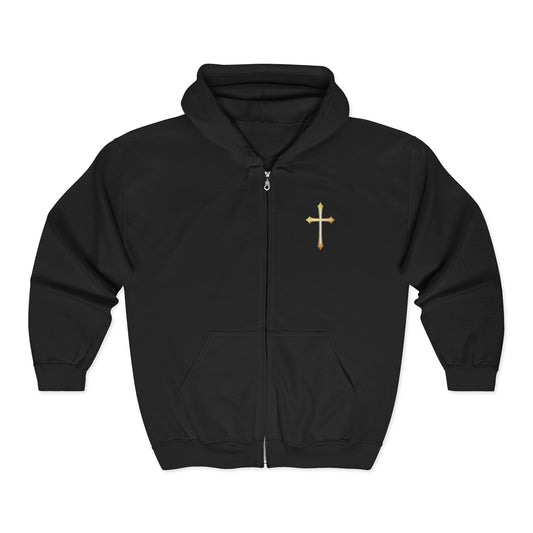 Amen Men’s Zip-Up Hoodie (White Logo)