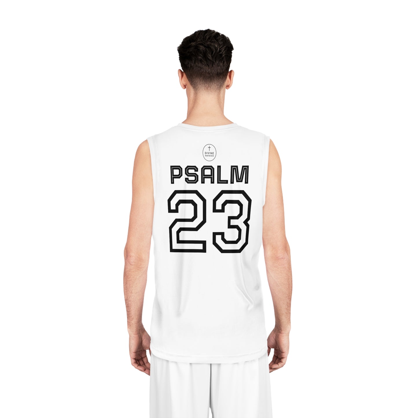 Psalm 23 Men's Basketball Jersey (White) – Faith in Every Play