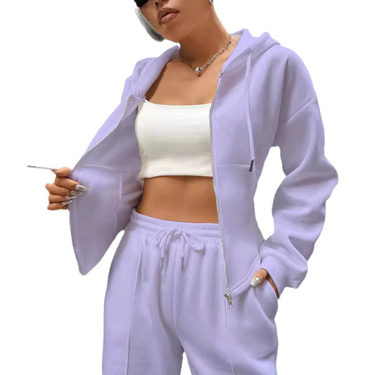 Joyous Peace Hooded Cardigan Slim Fit Set