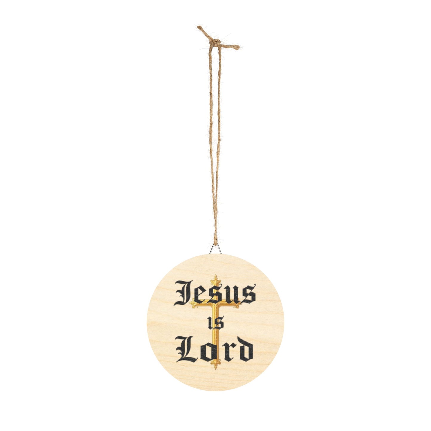 Jesus Is Lord Wall Hanging — Gold Cross Christian Décor