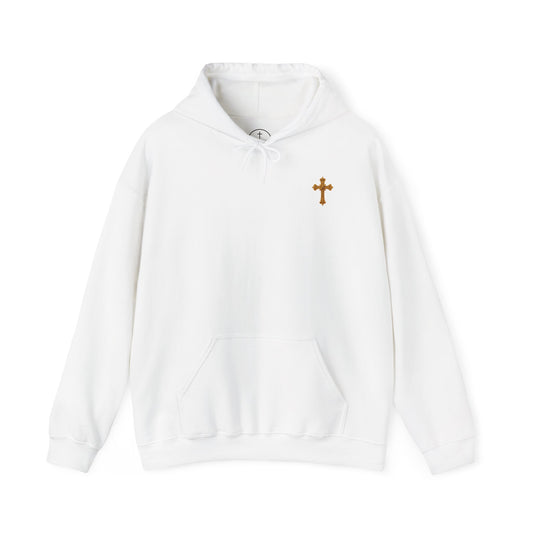 Jesus is Lord - Men's Christian Hoodie with Golden Cross