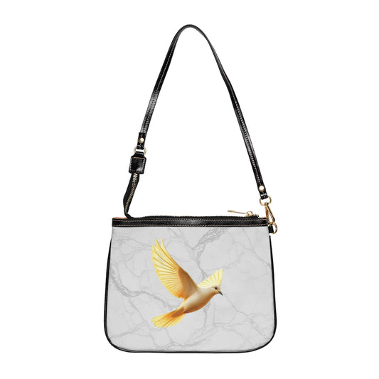 Heaven’s Grace: Golden Dove on Marble – Elegant Christian Purse