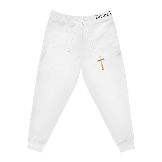 Golden Grace Women's Jogging Pants with Gold Cross Design