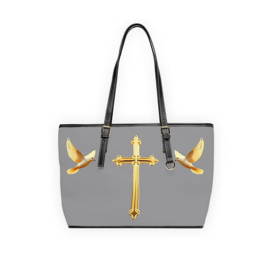 Faith, Peace, and Renewal Shoulder Bag in Grey