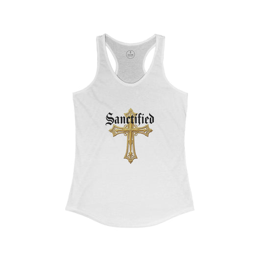 Sanctified Women's Gothic Cross Racerback Tank Top – Faith in Style