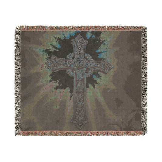 Luminescent Cross Woven Blanket – Faith in the Darkness