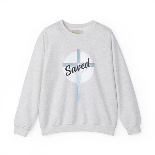 Anchored in Salvation – Men’s “Saved” Christian Sweatshirt