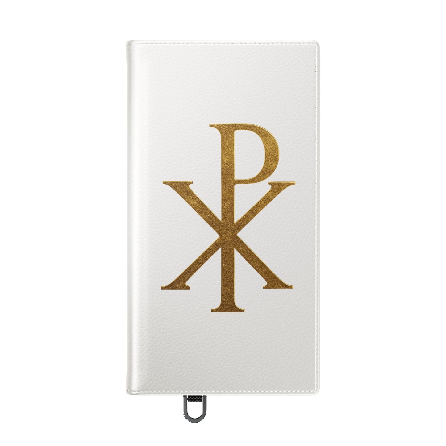 White Chi Rho Symbol Wallet Case – “I am the Way, the Truth, the Life”