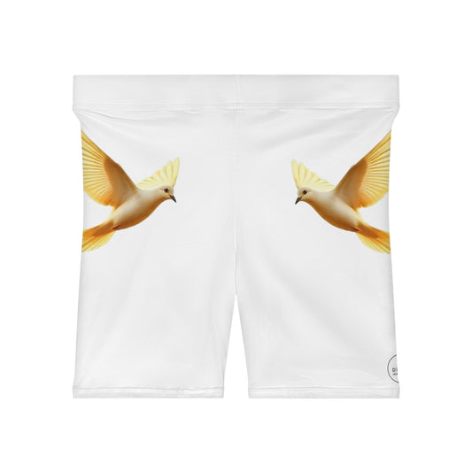 Golden Dove Women’s Biking Shorts – Spirit of Peace and Power