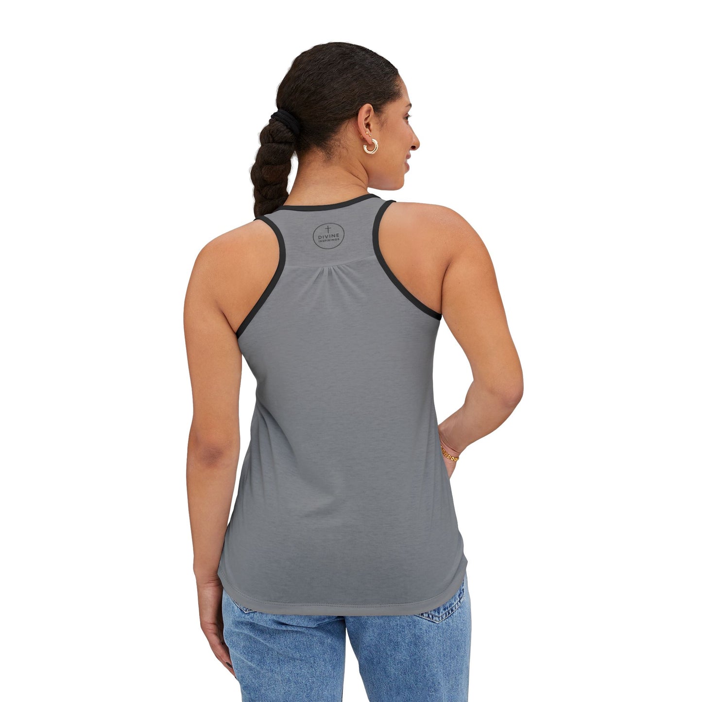 Golden Dove Women’s Christian Tank Top in Grey – Spirit of Peace and Power