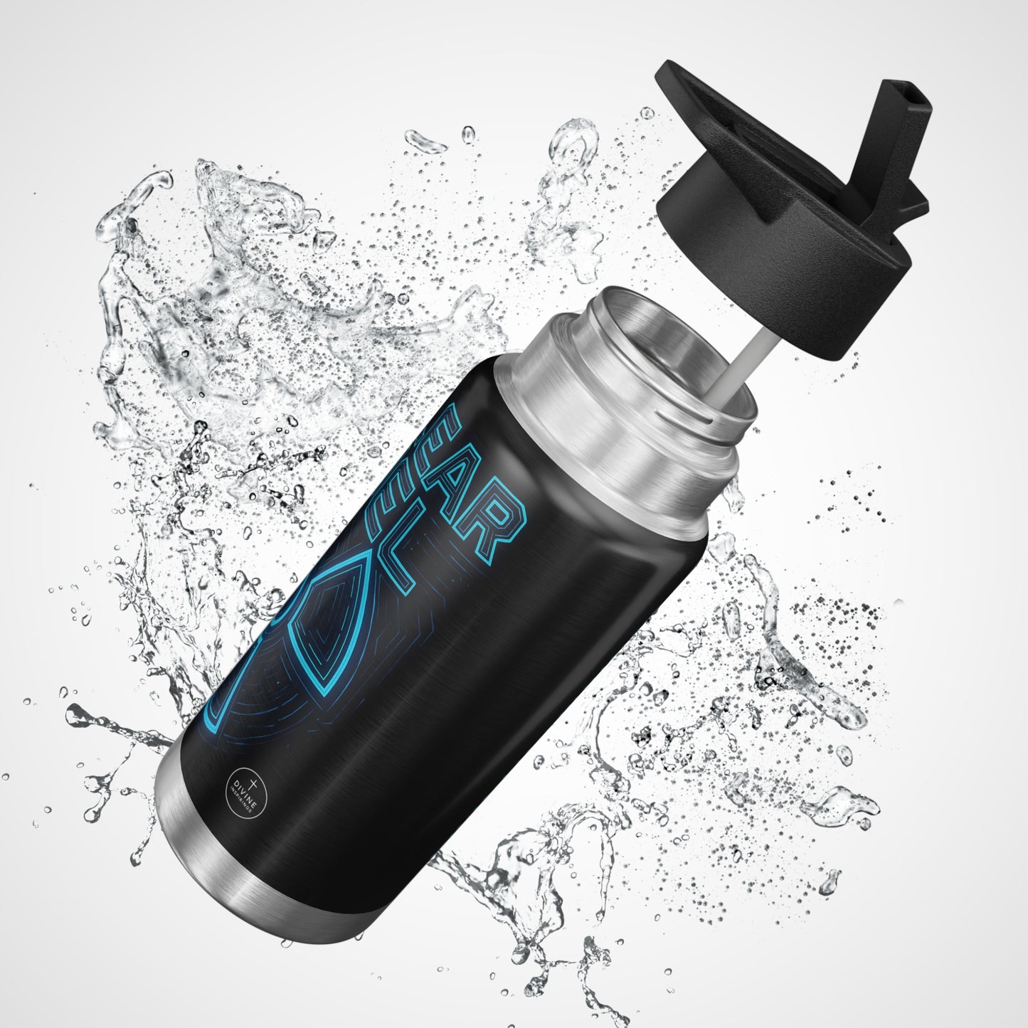 Faith Fueled – Nuclear Energy Stainless Steel Bottle (Blue)