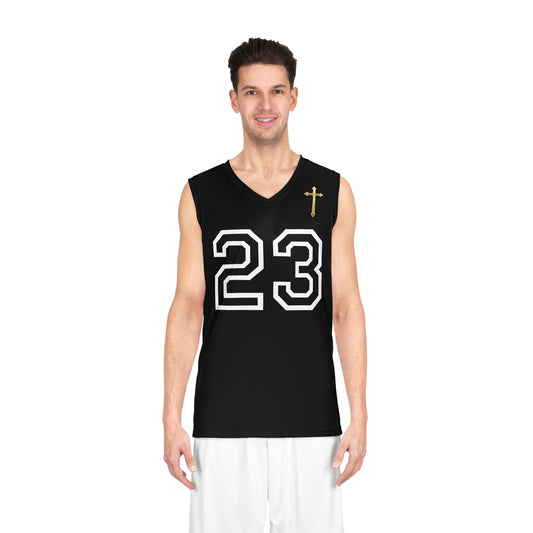 Psalm 23 Men's Basketball Jersey (Black) – Faith in Every Play