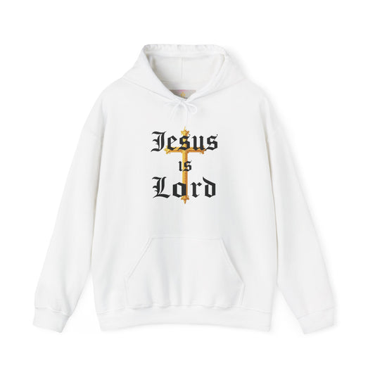 Women’s “Jesus is Lord” Christian Hoodie – Faith Statement Pullover with Cross