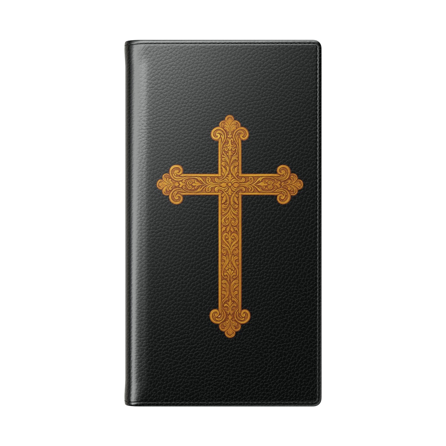 Black with Gold Cross & 1 Corinthians 1:18 - Samsung Flip/Wallet Phone Case