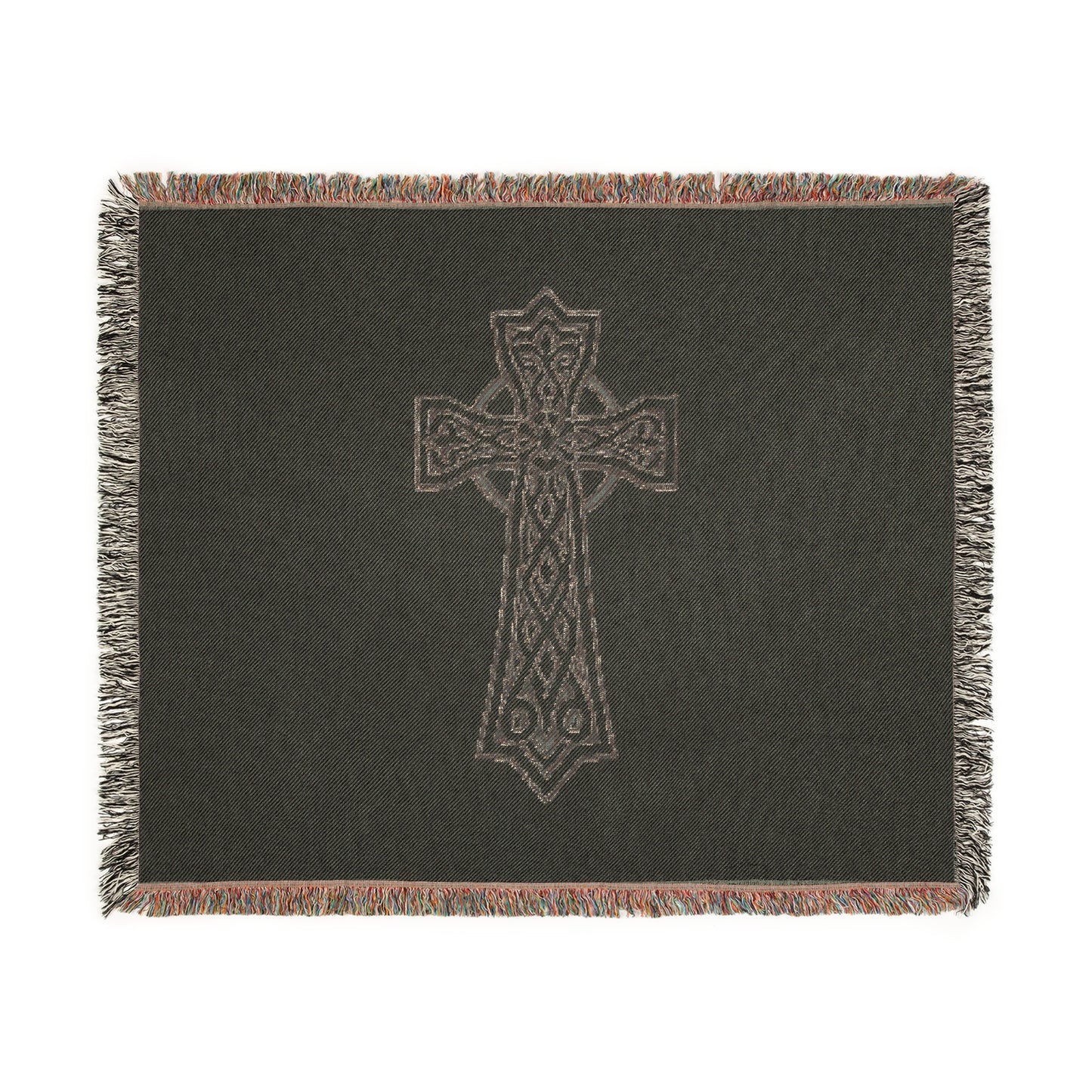 Celtic Cross Faith Blanket – Christian Woven Throw for Home & Prayer Space