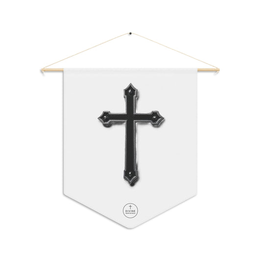 At the Foot of the Cross Pennant Banner – Black Cross Design
