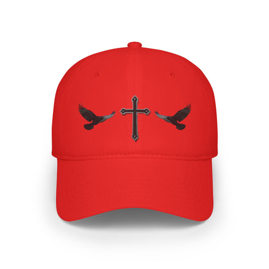 Wings of Providence” – Black Cross & Crow Embroidered Cap