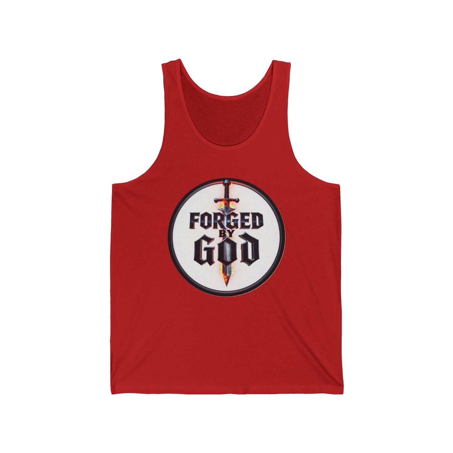 Forged by God Men’s Christian Tank Top – Strength & Faith Apparel