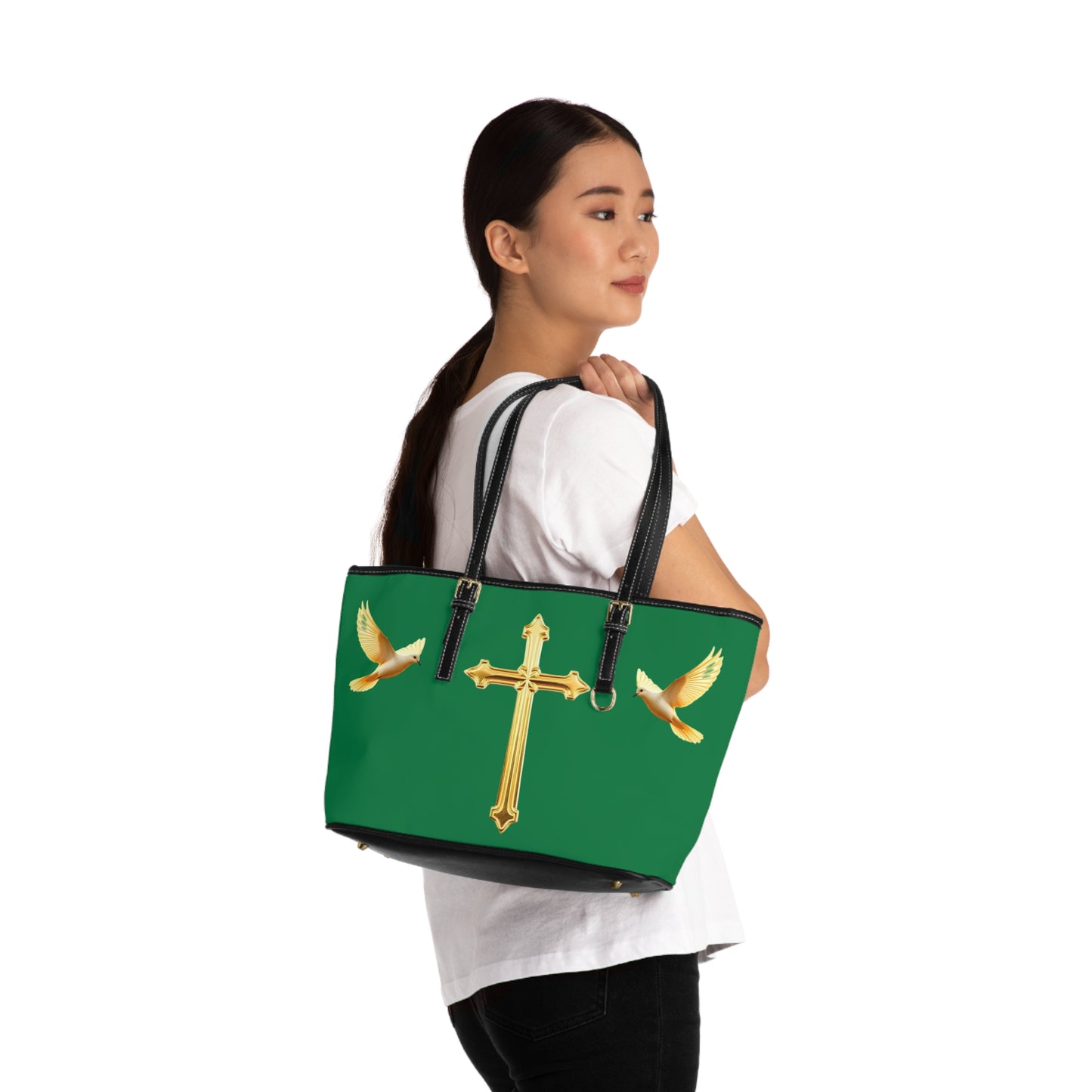 Faith, Peace, and Renewal Shoulder Bag in Green