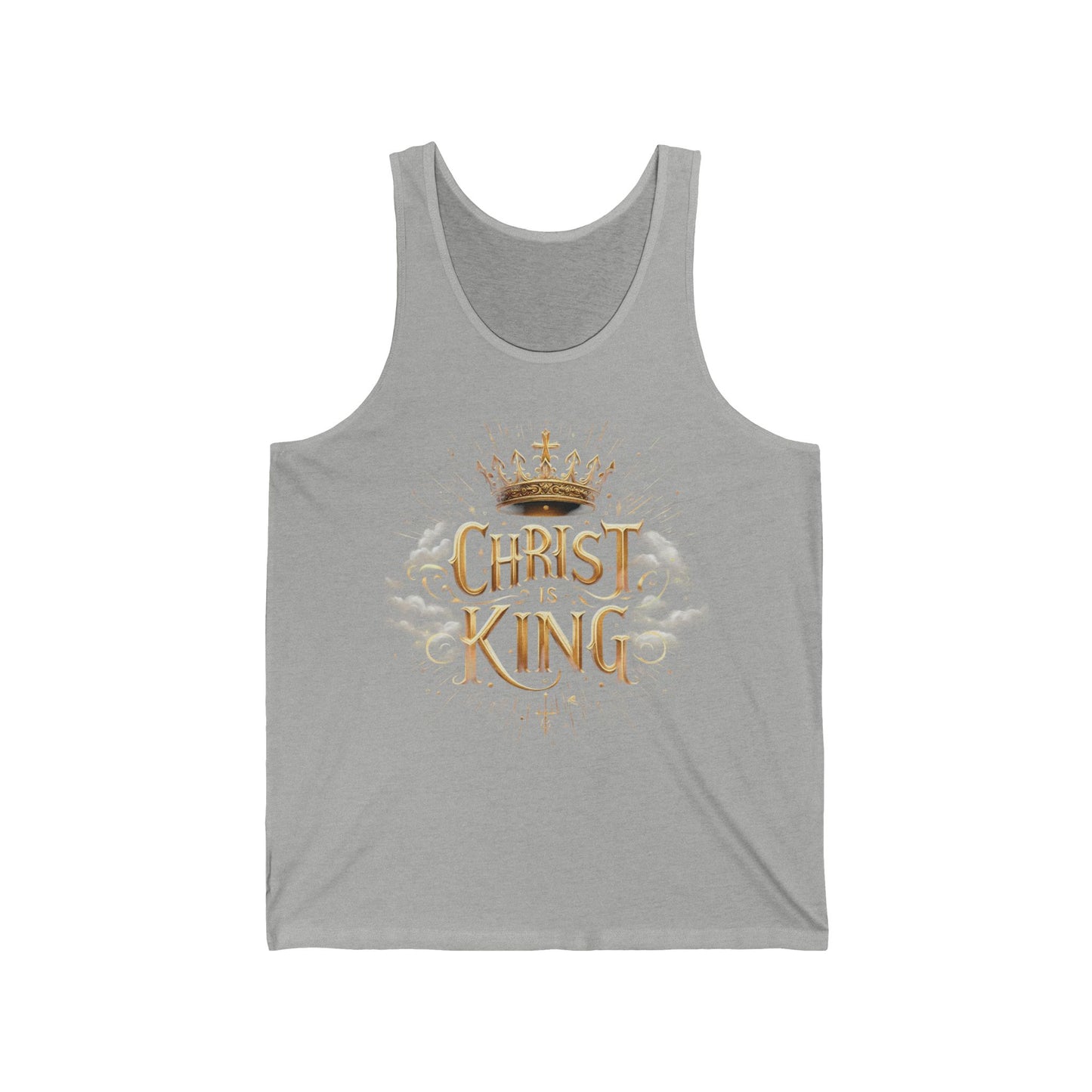 Christ the King | Women’s Faith Tank – Bold Gold Statement of Divine Strength