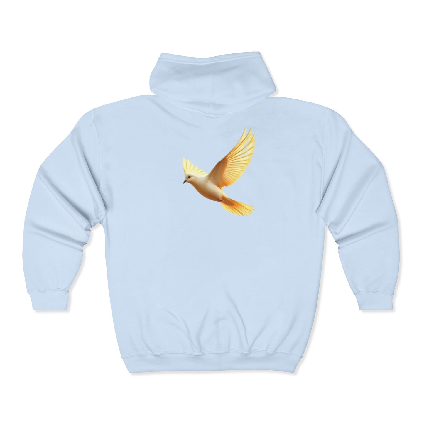 Peaceful Spirit Women's Zip-Up Hoodie with Dove in Flight Design
