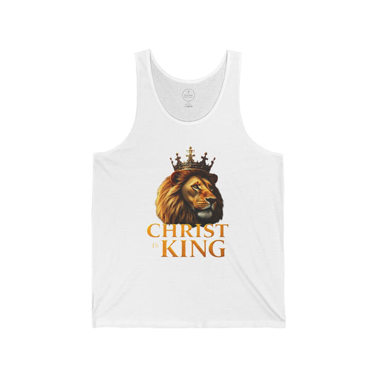 Christ is King – Men’s Christian Tank Top with Lion & Cross Design