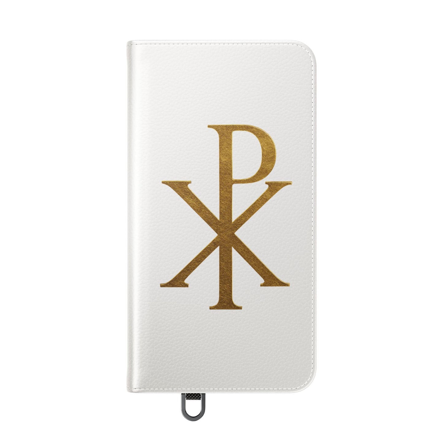 White Chi Rho Symbol Wallet Case – “I am the Way, the Truth, the Life”