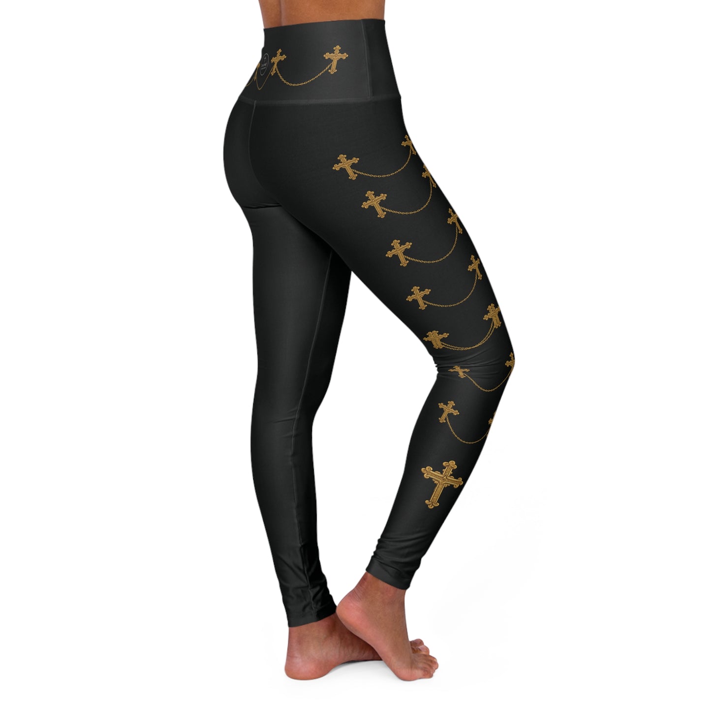 Golden Covenant Women’s High-Waisted Yoga Leggings in Black - Christian Apparel