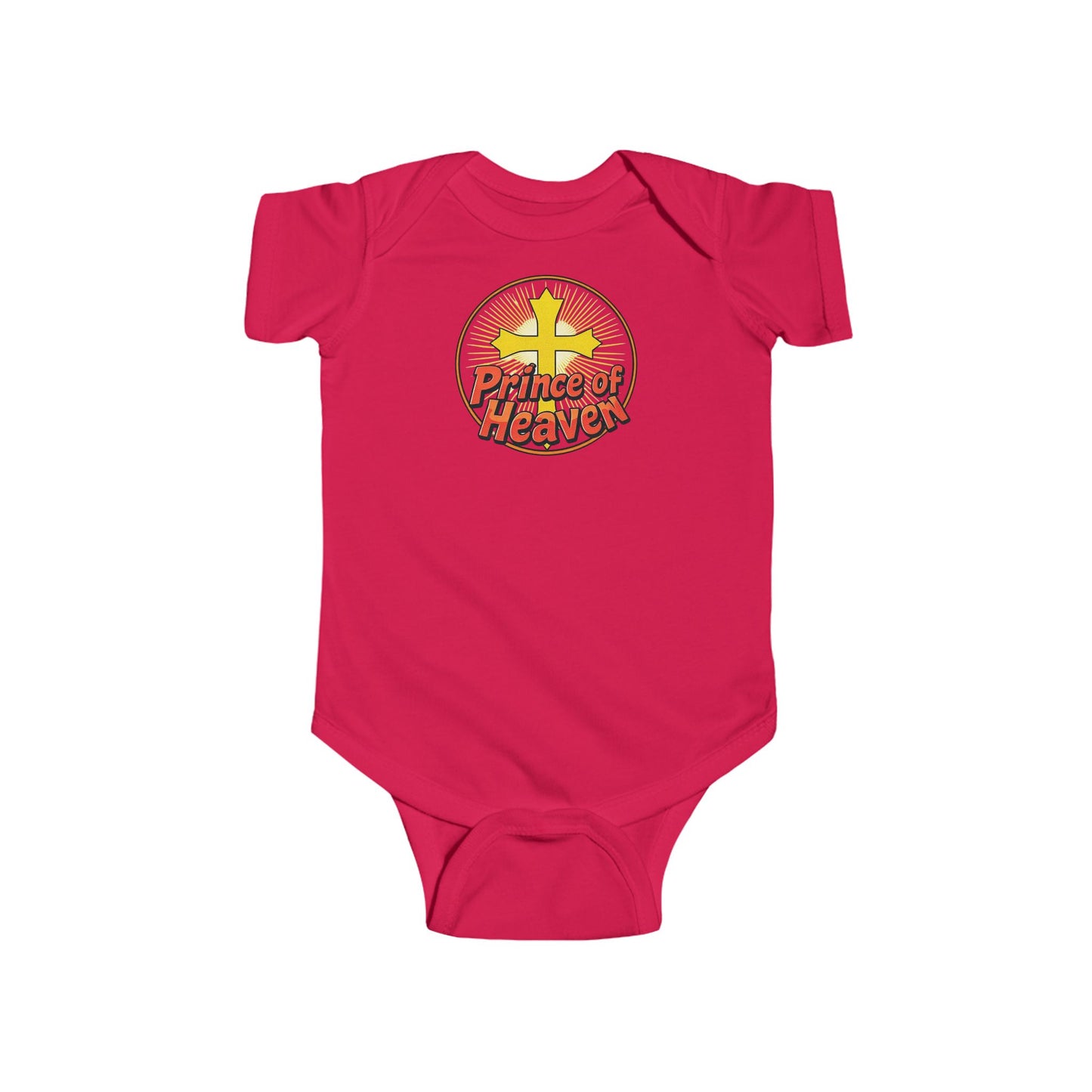 Infant Boys’ “Prince of Heaven” Christian Onesie – Short Sleeve Faith-Inspired Baby Bodysuit