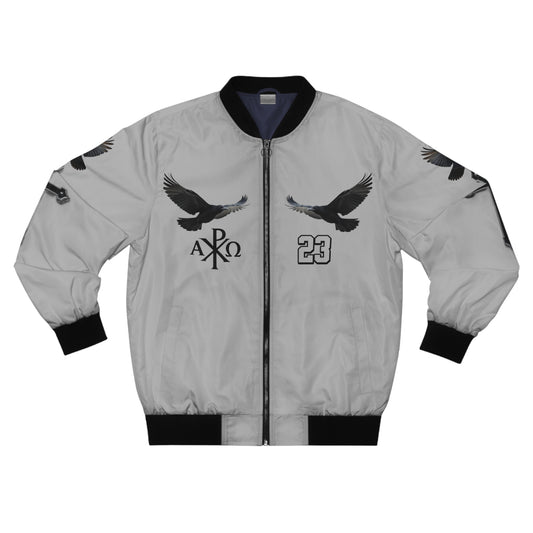 Faithful Guardians – Cross & Crows Men’s Bomber Jacket in Grey