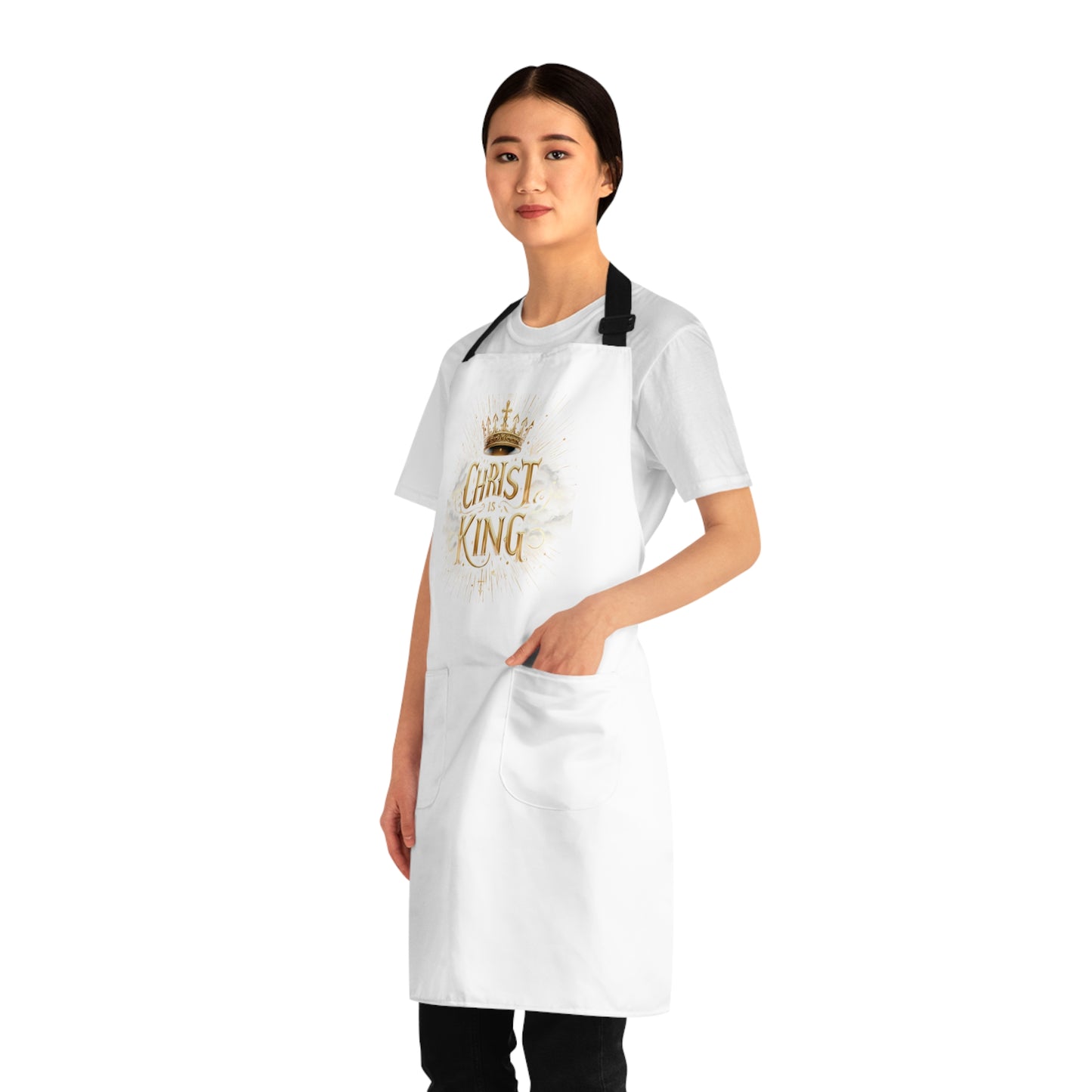 Christ is King Kitchen Apron in White