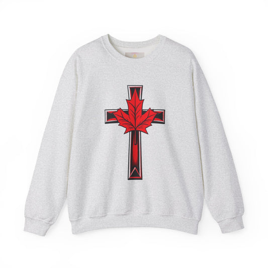 North of the Cross – Men’s Christian Sweatshirt with Maple Leaf Design