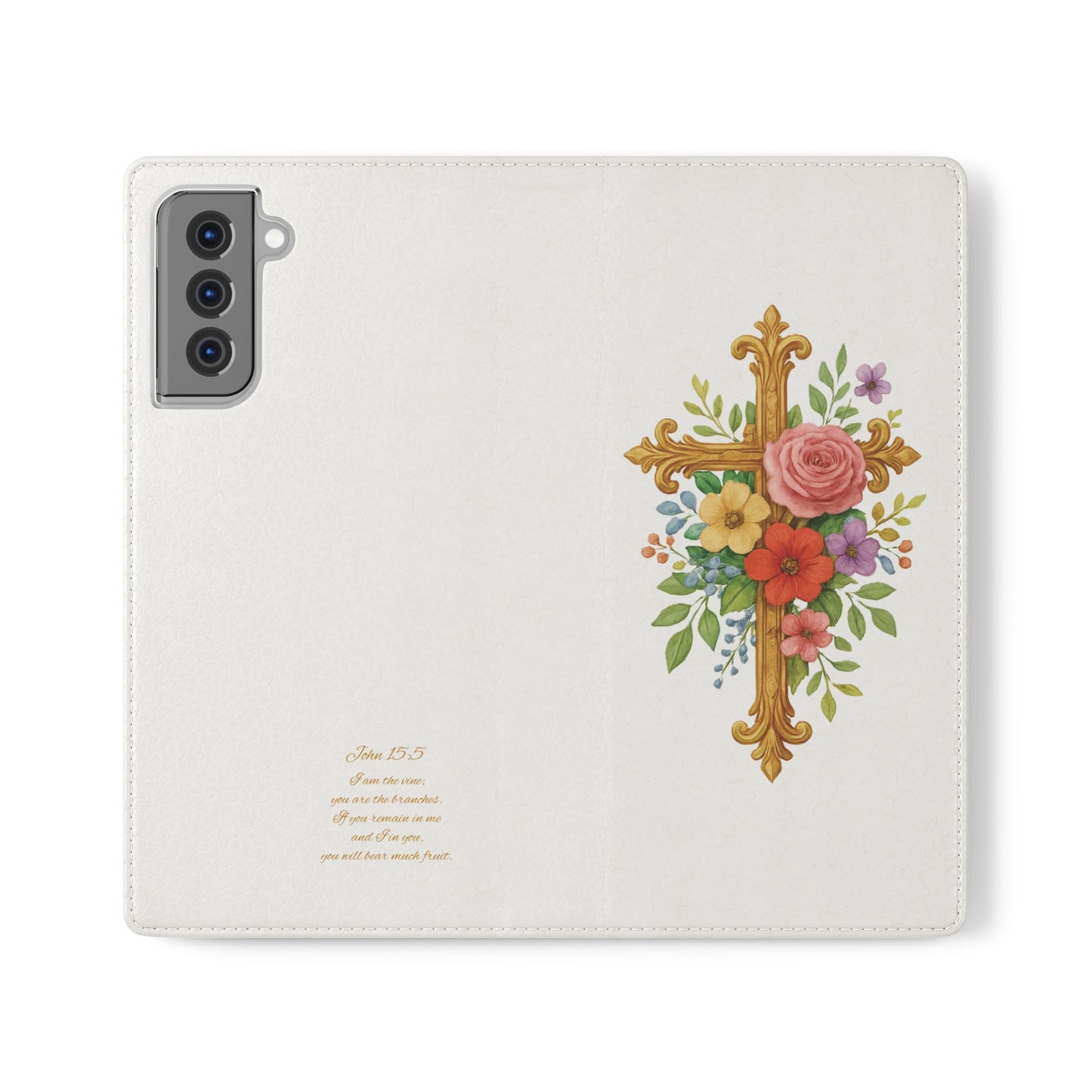 Floral Cross Wallet Case for Samsung– Faith in Bloom