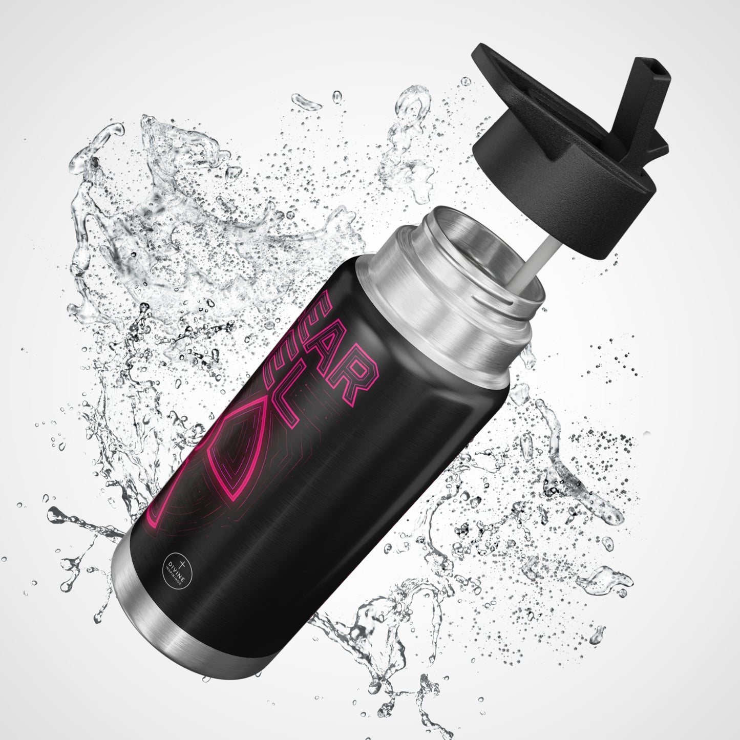 Faith Fueled – Nuclear Energy Stainless Steel Bottle (Pink)