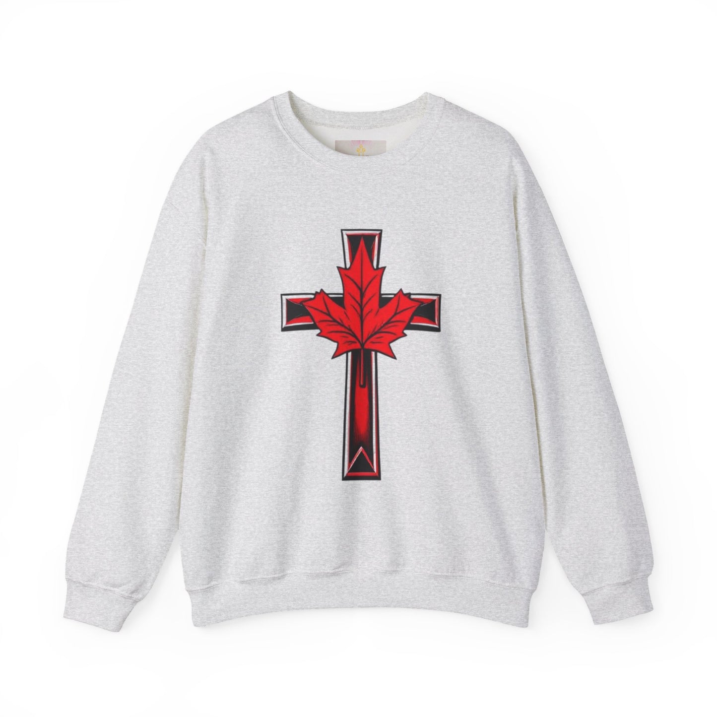 Faith & Flag – Women’s Patriotic Sweatshirt with Cross and Maple Leaf